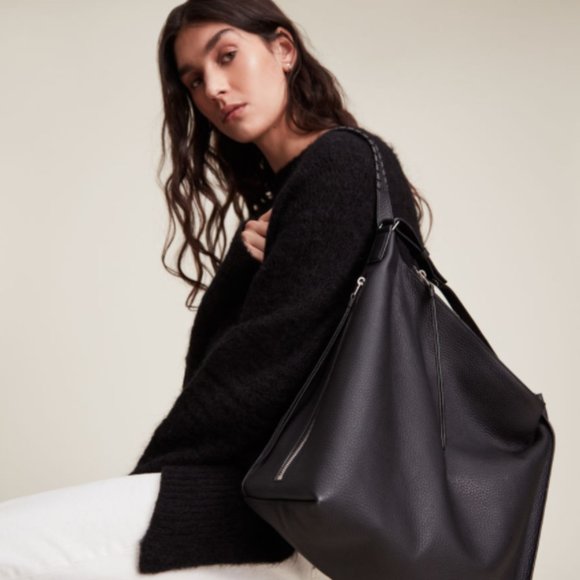 All Saints Kita Small Leather Backpack in Marine Blue - Picture 11 of 12